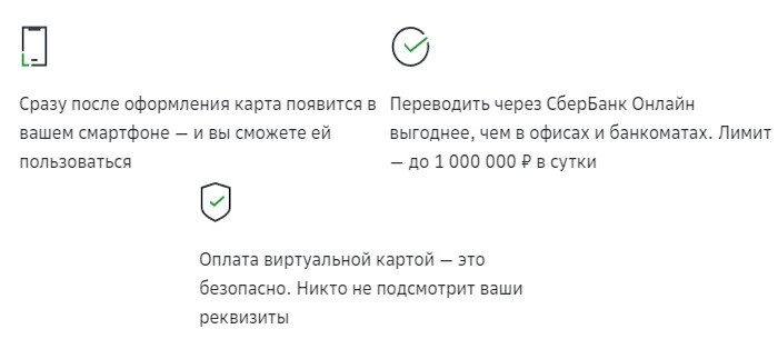 цифровая карта Сбербанк условия